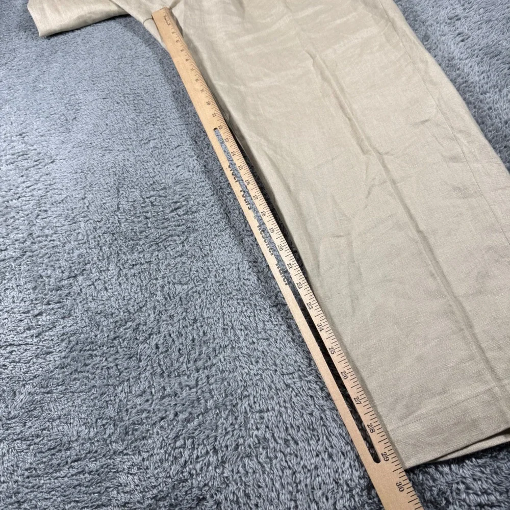 Brooks Brothers Dress Pants Mens 36x30 Beige 100% Linen Flat Front 346 Trousers